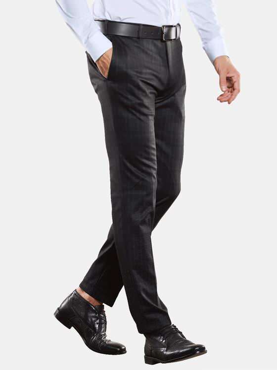 emilio adani Herren Anzug-Hose dezent kariert Schwarz 33687