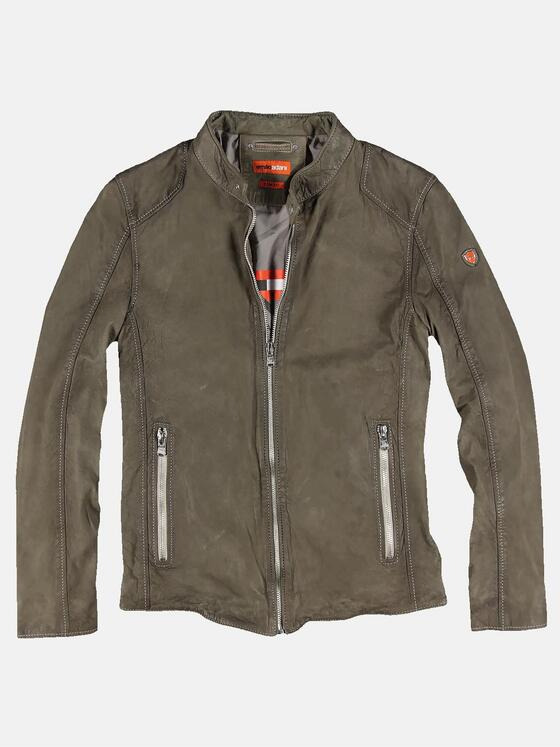 emilio adani Herren Softe Lederjacke mit körperbetonter Passform Grün 31064