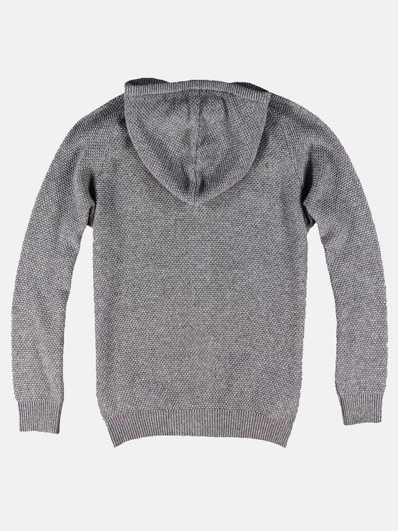emilio adani Herren Weiche Strickjacke mit Kapuze Grau 31153