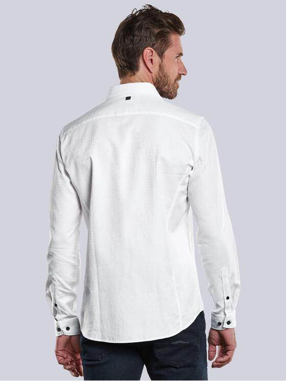 engbers Herren Langarm-Hemd mit Jaquard-Muster Weiß 34102