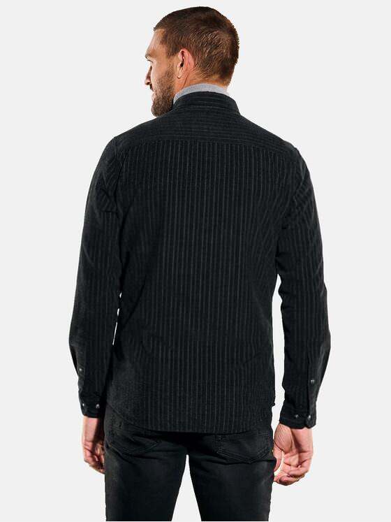 emilio adani Herren Langarm-Hemd gestreift Grau 35573
