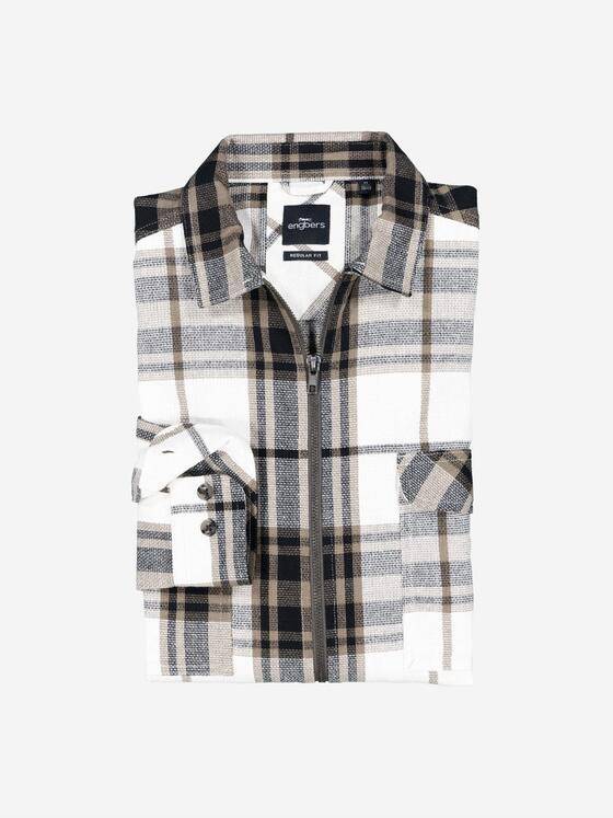 engbers Herren Overshirt kariert Braunbeige 38178