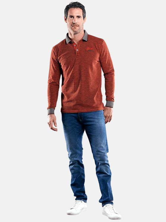 engbers Herren Poloshirt langarm Blutorange 29218