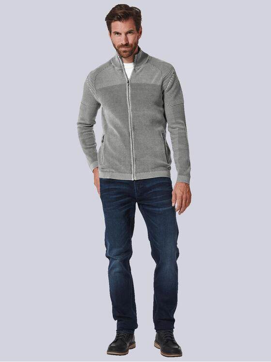 engbers Herren Strickjacke regular Grau 35337