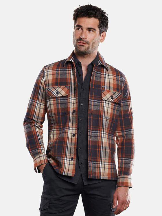 engbers Herren Langarm-Hemd kariert Rostorange 31974