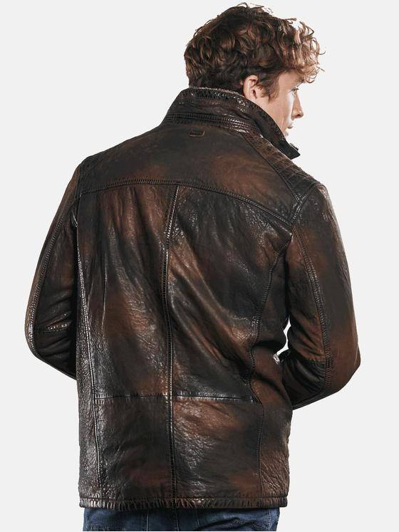 engbers Herren Lederjacke mit abnehmbarem Kunstpelz Braun 30160