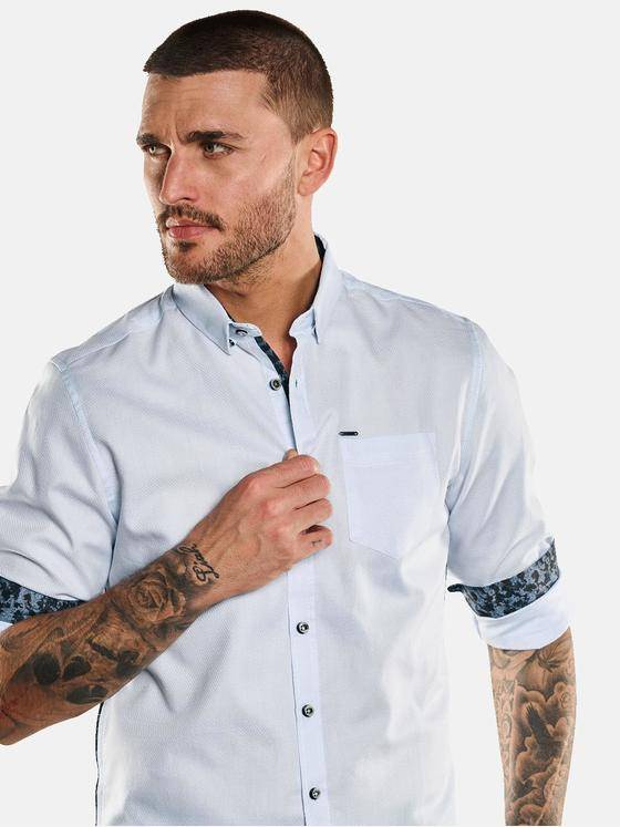 emilio adani Herren Langarm-Hemd uni Blau 32058