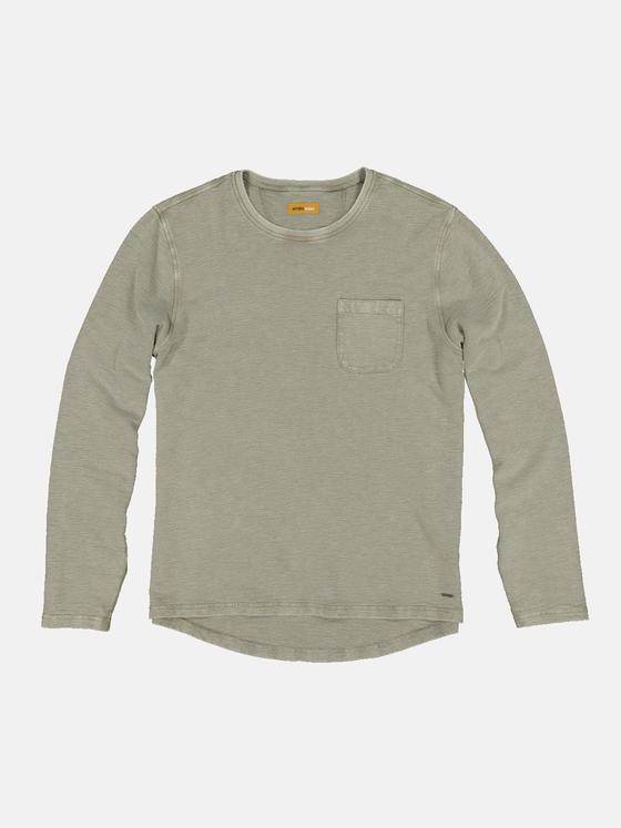 emilio adani Herren Langarm-Shirt mit besonderer Waschung Braun 33422