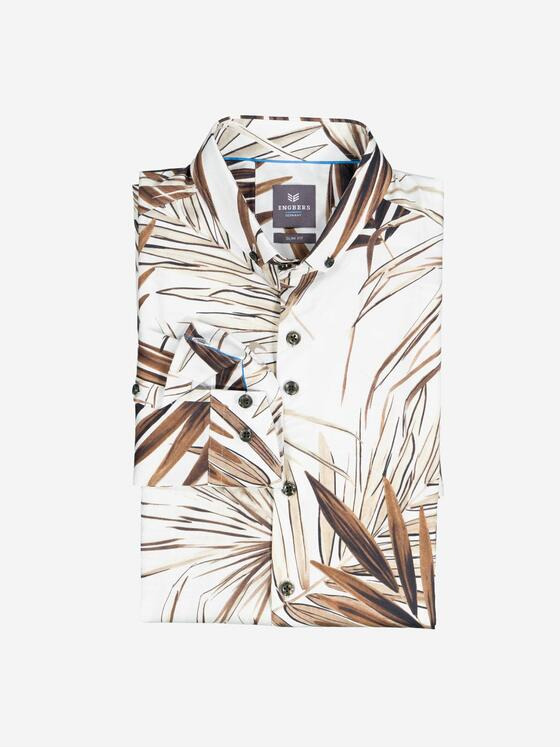 ENGBERS GERMANY Herren Langarm-Hemd slim fit Beige 37079