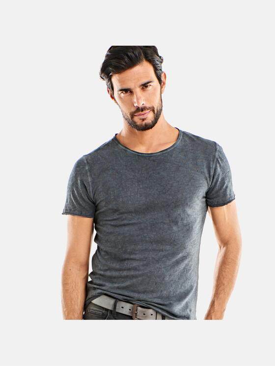 emilio adani Herren Rundhals T-Shirt Grau 25223