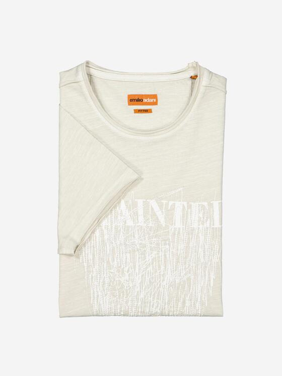 emilio adani Herren T-Shirt slim fit Beige 37302