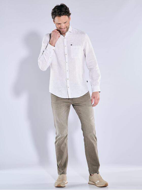 engbers Herren Langarm-Hemd aus Leinen Sand 38363