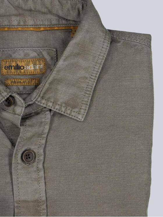 emilio adani Herren Overshirt mit Leinenanteil Khaki 38639