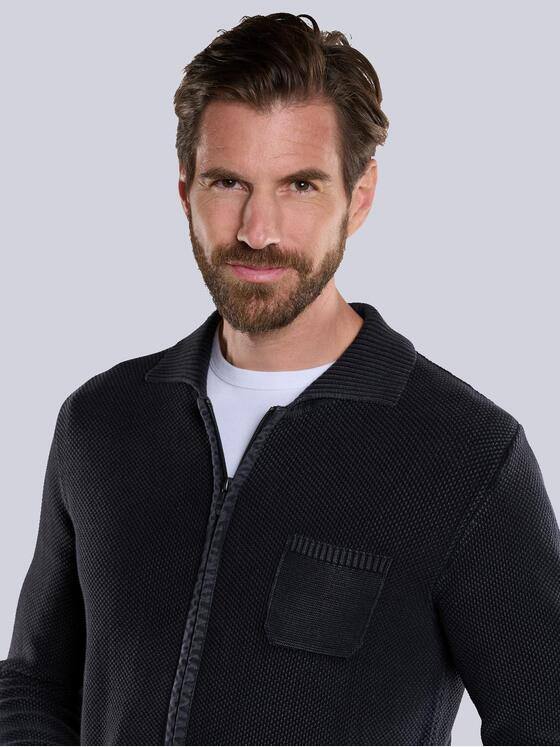 engbers Herren Cardigan strukturiert Grau 34136