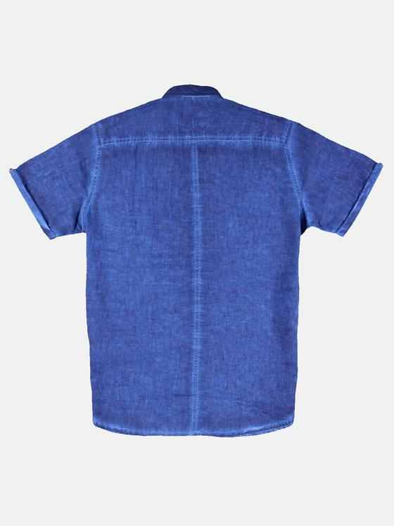 emilio adani Herren Kurzarm-Hemd uni Blau 31805