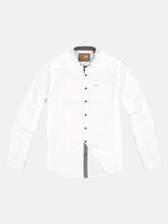 emilio adani Herren Langarm-Hemd uni Weiß 33476