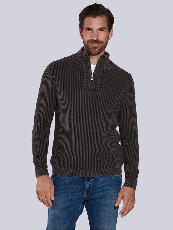 engbers Herren Pullover mit Troyerkragen Dunkelbraun 36093