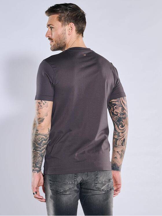emilio adani Herren T-Shirt aus hochwertiger Baumwolle Grau 38318