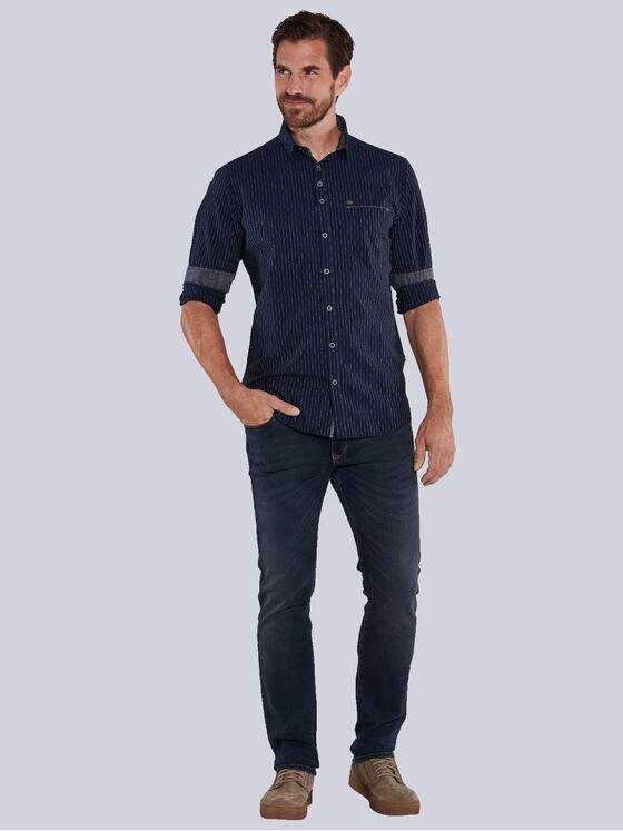engbers Herren Langarm-Hemd gestreift Blau 36058