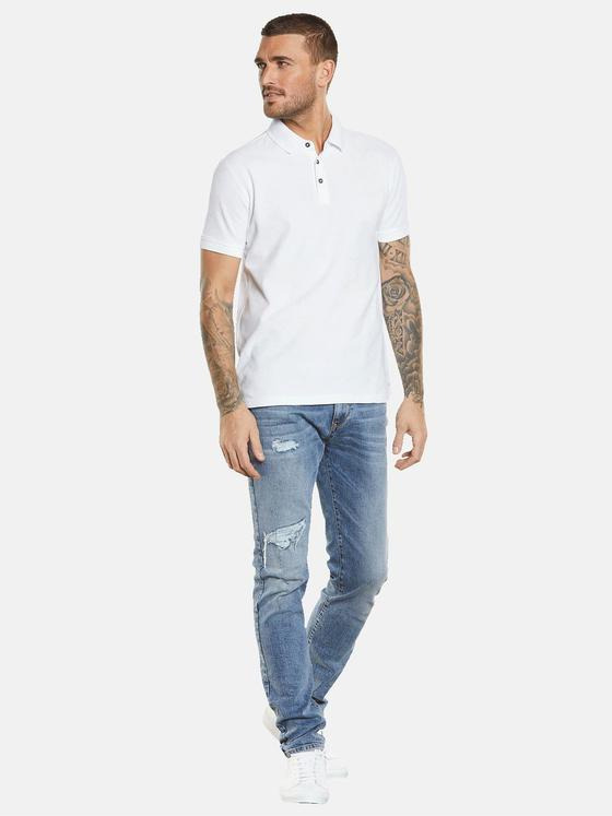 emilio adani Herren Polo-Shirt uni Weiß 34544
