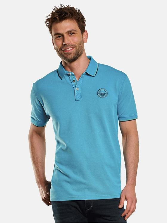 engbers Herren Polo-Shirt uni Blautuerkis 33135