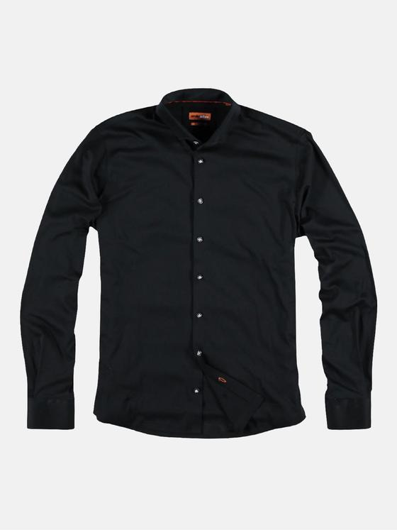 emilio adani Herren Langarmhemd "My Favorite" aus Jersey Schwarz 36228
