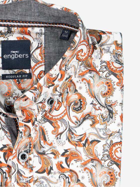 engbers Herren Langarm-Hemd gemustert Orange 37570