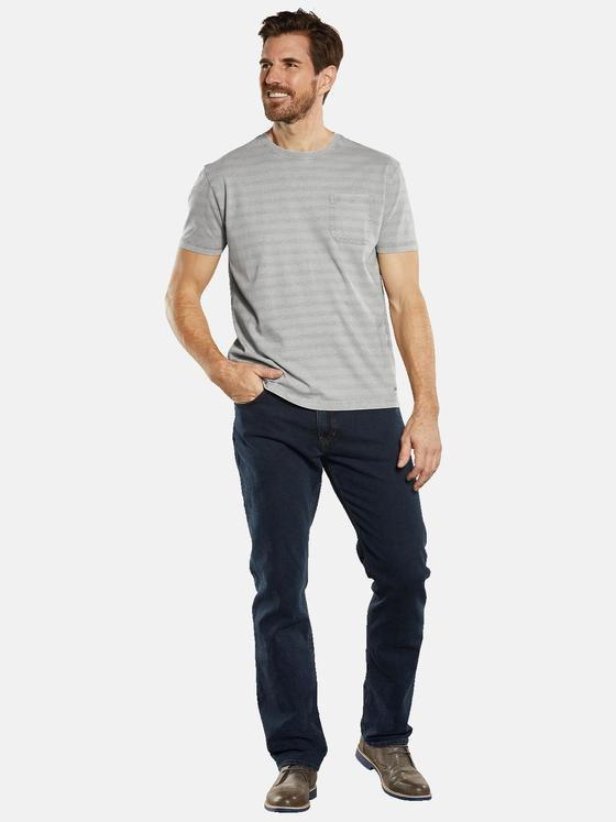 engbers Herren T-Shirt gestreift Grau 34327