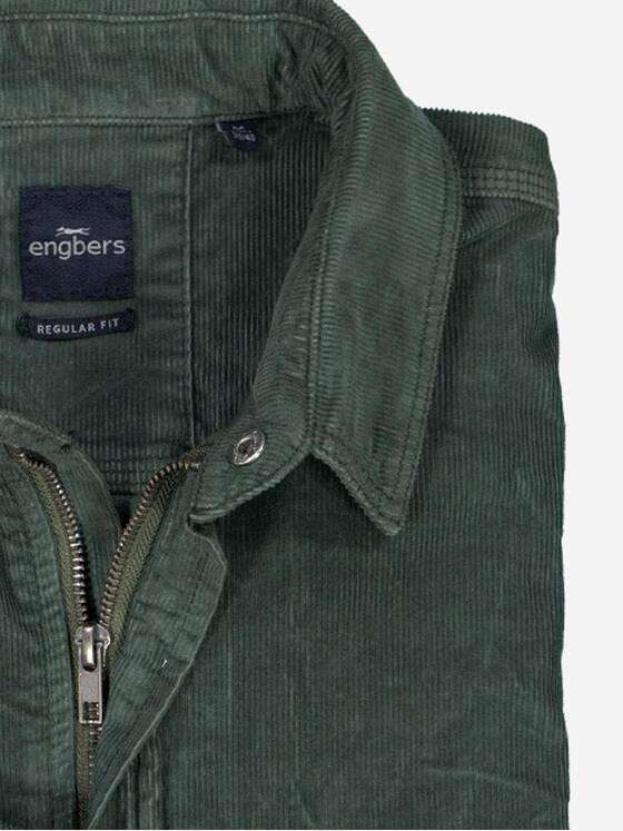 engbers Herren Overshirt aus Cord Grün 37219