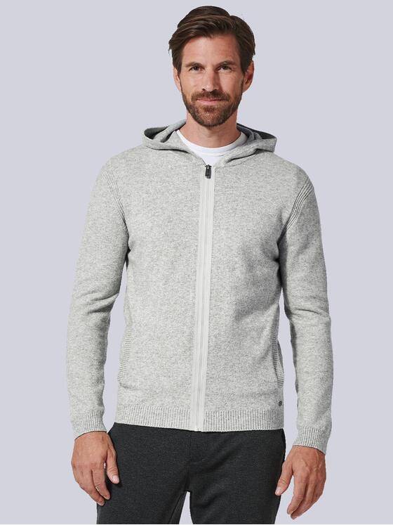 engbers Herren Strickjacke mit Kapuze Grau 35742