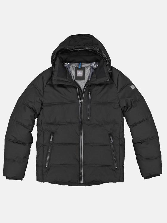 ENGBERS GERMANY Herren Steppjacke mit abnehmbarer Kapuze Schwarz 33555