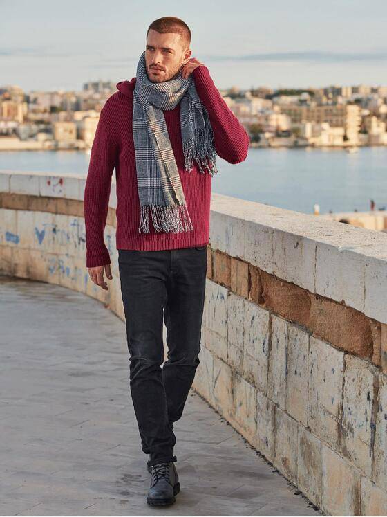 emilio adani Herren Pullover mit Kapuze Rot 35702