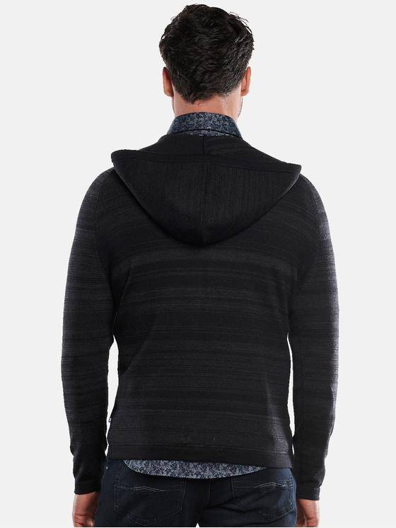ENGBERS GERMANY Herren Cardigan aus Merinowolle Schwarz 32158