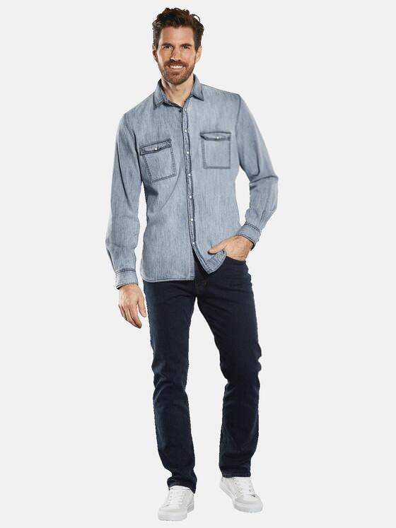 engbers Herren Langarm-Hemd uni Blau 34475