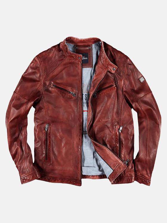 engbers Herren Bikerjacke rustikal gefärbt Rot 29087