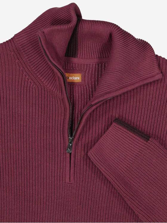 emilio adani Herren Pullover mit Troyerkragen Violett 37612