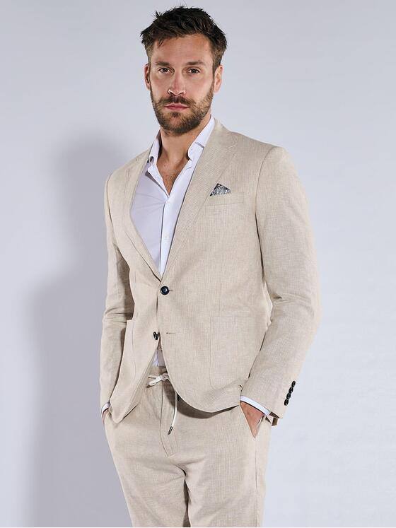 emilio adani Herren Anzug-Sakko slim fit Beige 36961
