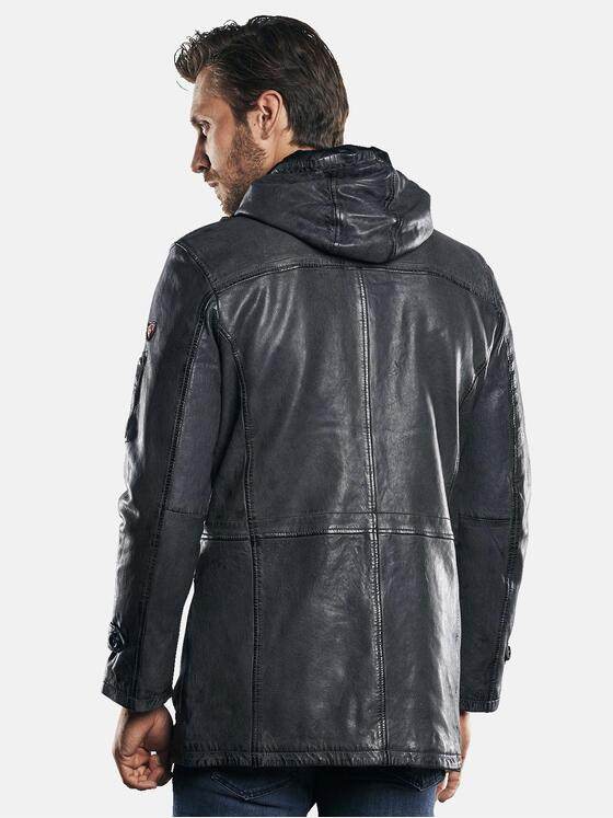 emilio adani Herren modischer Leder-Parka Grau 30197