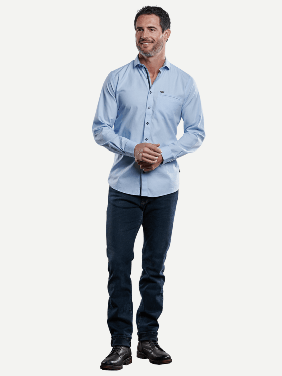 engbers Herren Hemd uni Hellblau 28804