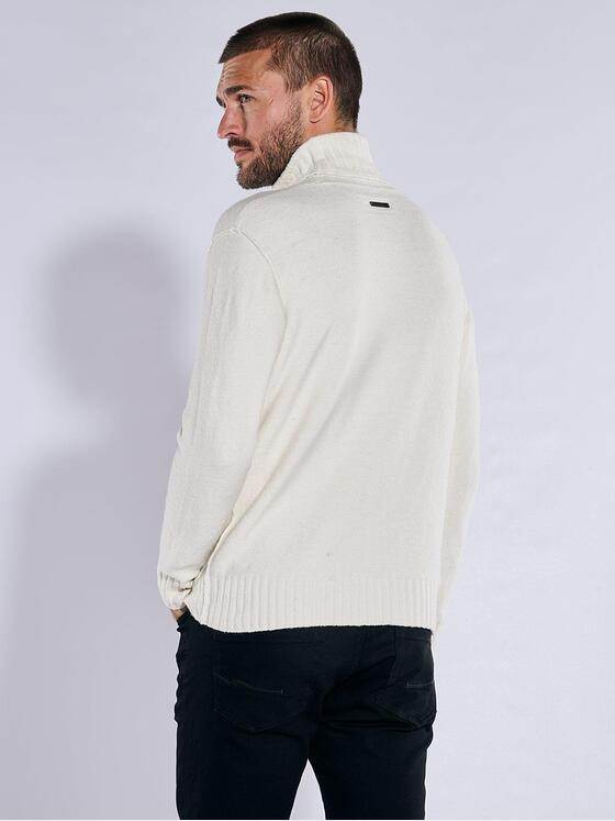 emilio adani Herren Pullover mit Rollkragen Weiß 37957