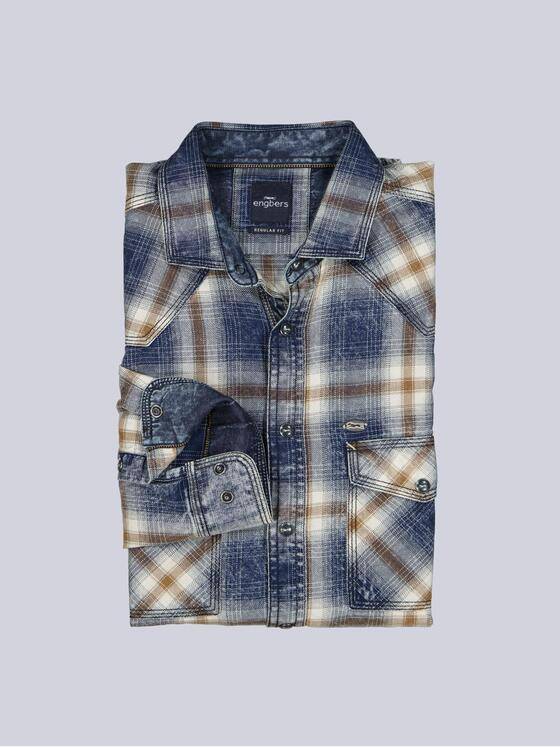 engbers Herren Langarm-Hemd kariert Braun 39636