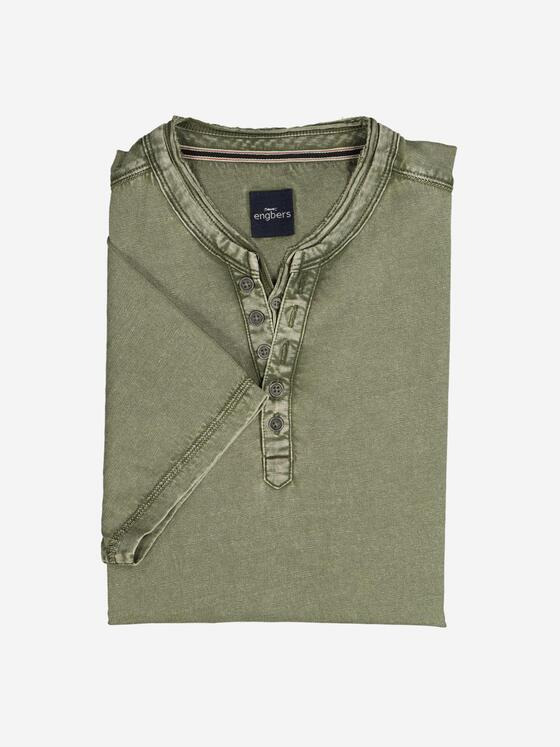 engbers Herren Henley-Shirt uni Grün 37121
