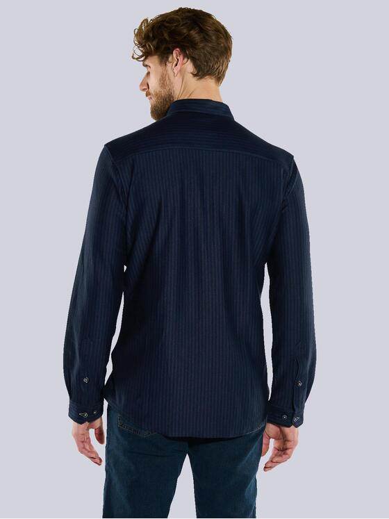 engbers Herren Langarm-Hemd gestreift Marineblau 36082