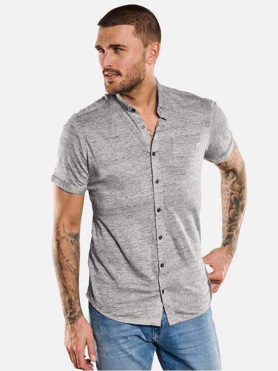 emilio adani Herren Hemd uni Grau 33383
