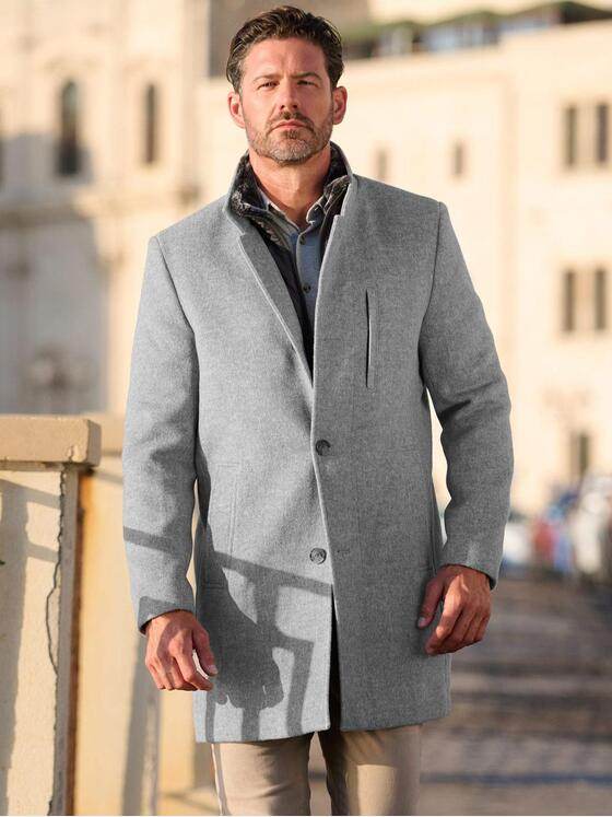 emilio adani Herren Mantel mit heraustrennbarem Inlet Silbergrau 39385