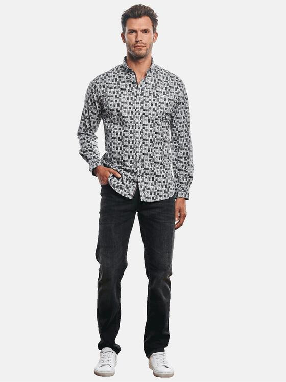 engbers Herren Hemd im Schachbrettmuster-Design Anthrazit 30965