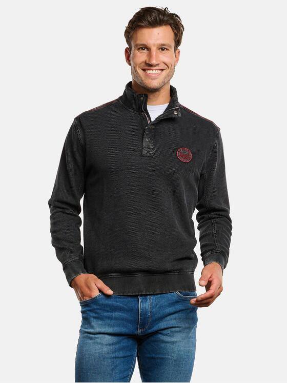 engbers Herren Sweatshirt mit Troyerkragen Anthrazit 33756