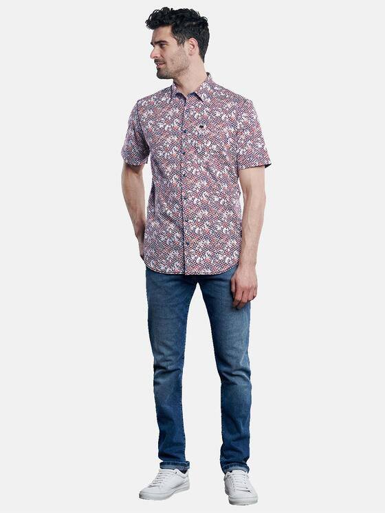 engbers Herren Kurzarm-Hemd gemustert Rot 31719