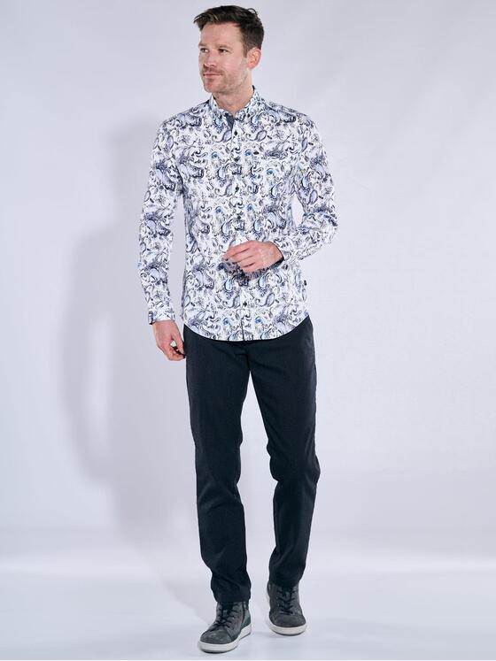 engbers Herren Langarm-Hemd gemustert Brilliantblau 38109