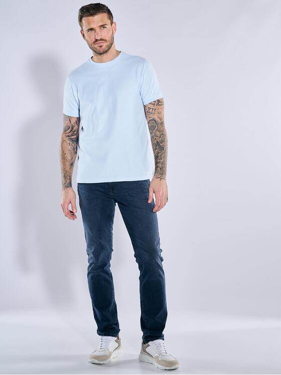 emilio adani Herren T-Shirt uni Blau 38628